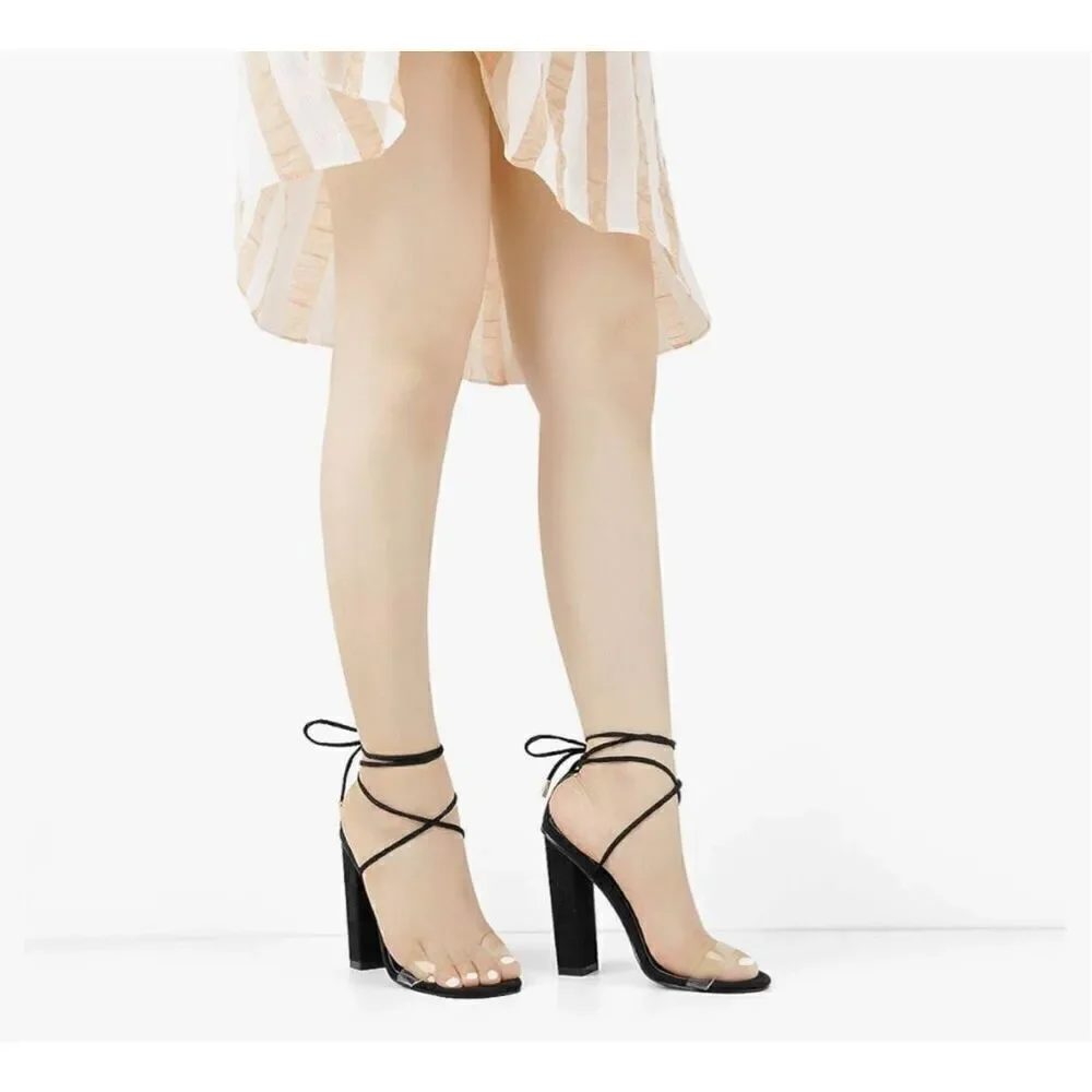 Black Strappy Heels - Picture 5 of 5